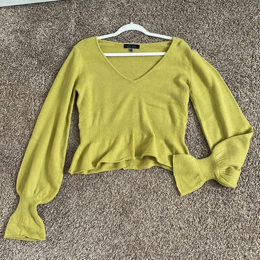 Blue Blush Cropped Peplum Top